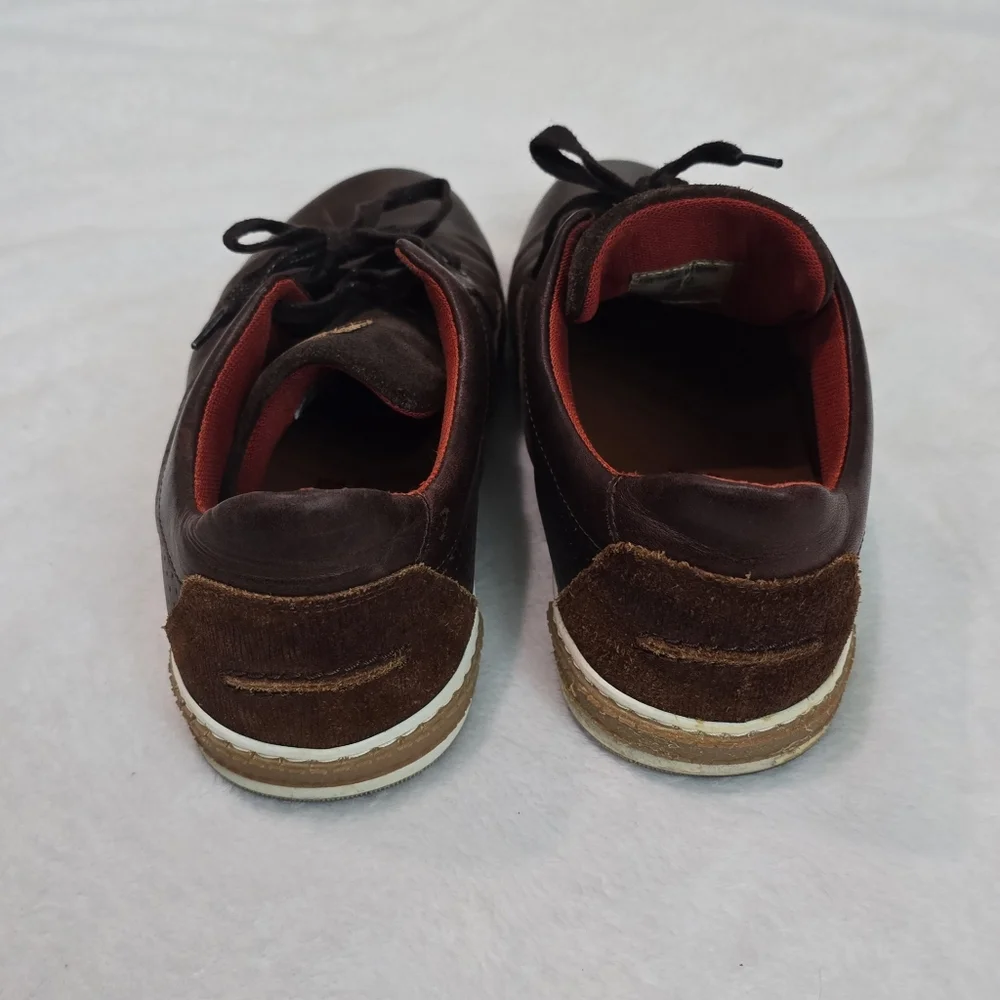 Men's Clarks Trigenic Shoes Oxfords Dark Brown Leather Lace Up Casual Size 10